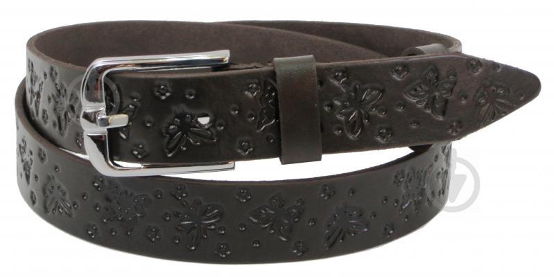 Ремень женский Skipper кожаный ширина 3.5 см Коричневый (1265-35)