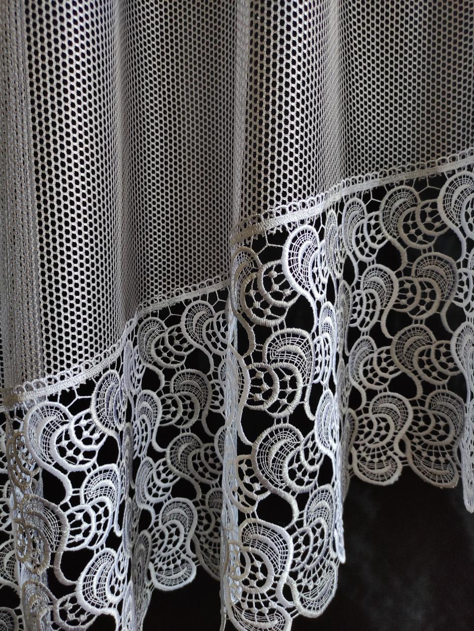 Занавеска аркой Грек с кружевом 320x180 см Серый (а30с-гр1) - фото 2