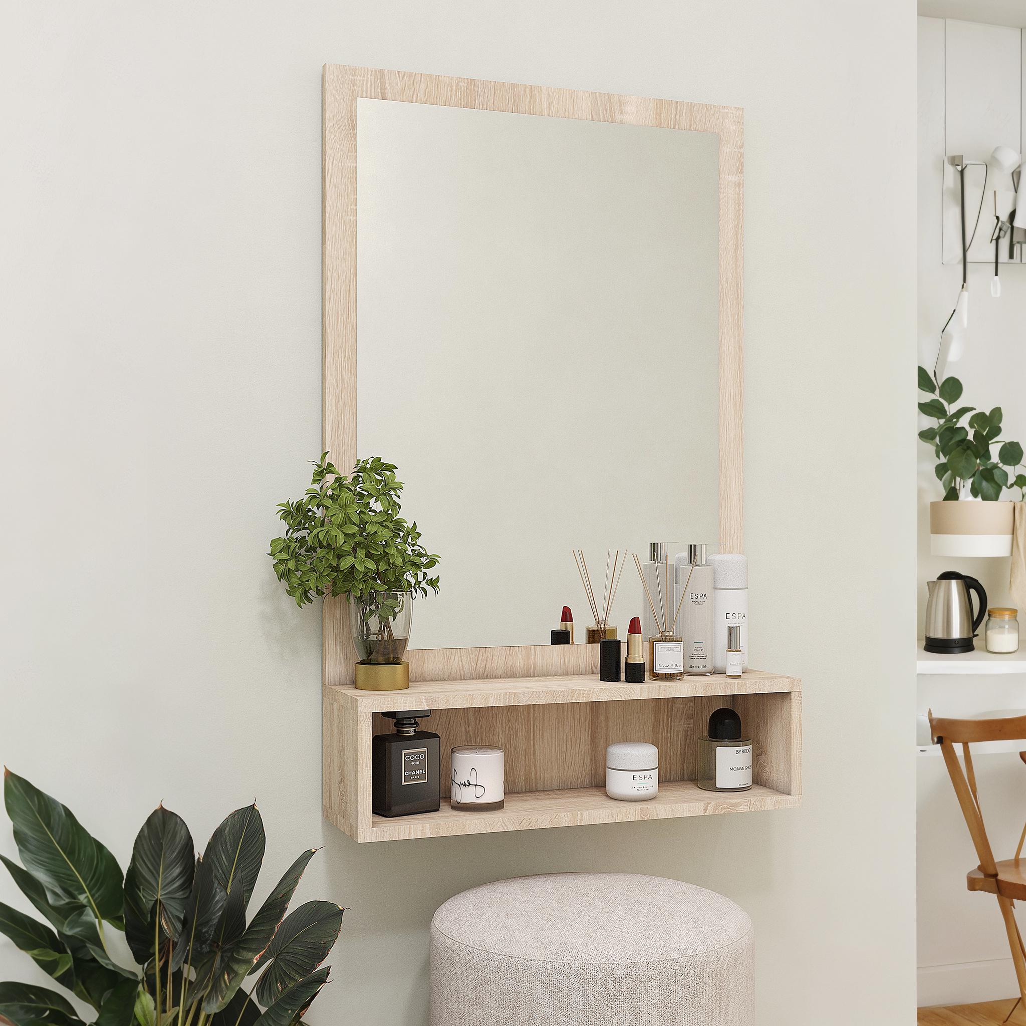 Дзеркало настінне з полицею NT-1 600х166х950 мм Дуб Сонома - фото 1