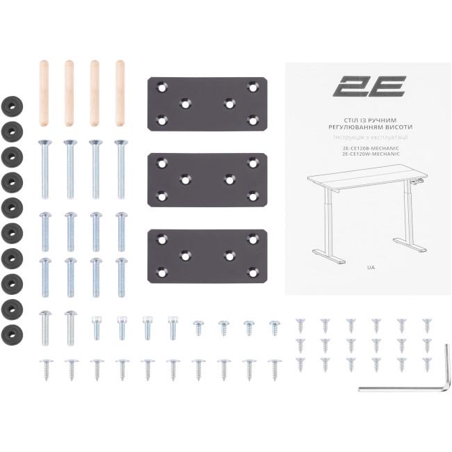 Комп'ютерний стіл ігровий 2E CE120 з регулюванням висотий 120x60 см Чорний (2E-CE120B-MECHANIC) - фото 6