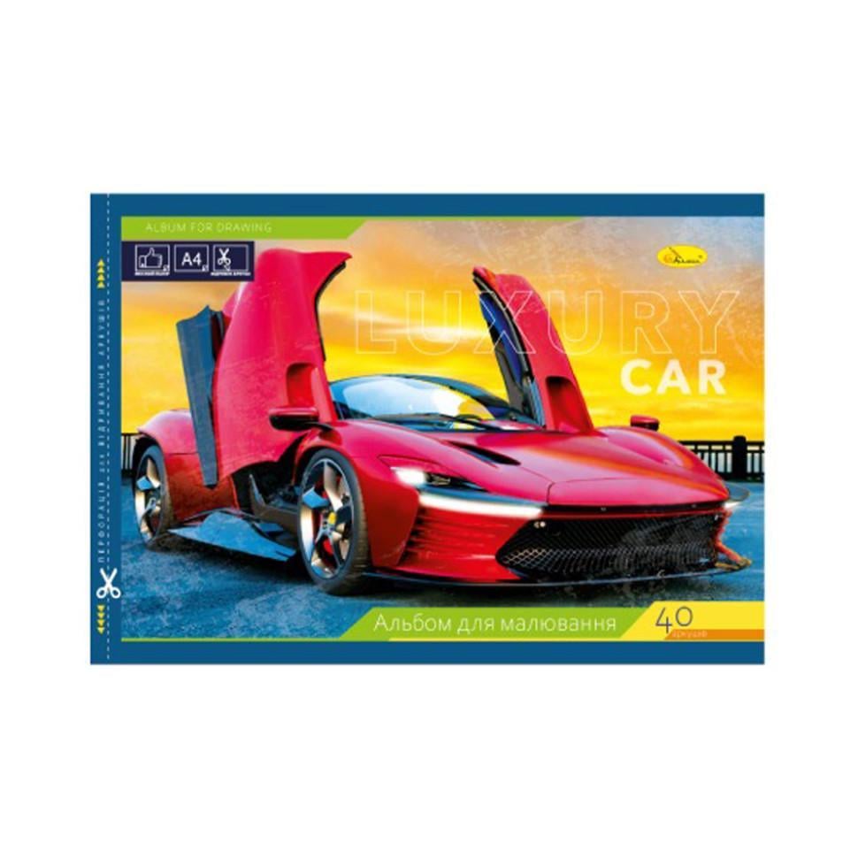Альбом для малювання Luxury Car АП-0305-3 скоба з перфорацією 40 арк. (RLT42180) Альбом для малювання Luxury Car АП-0305-3 скоба з перфорацією 40 арк. (RLT42180)