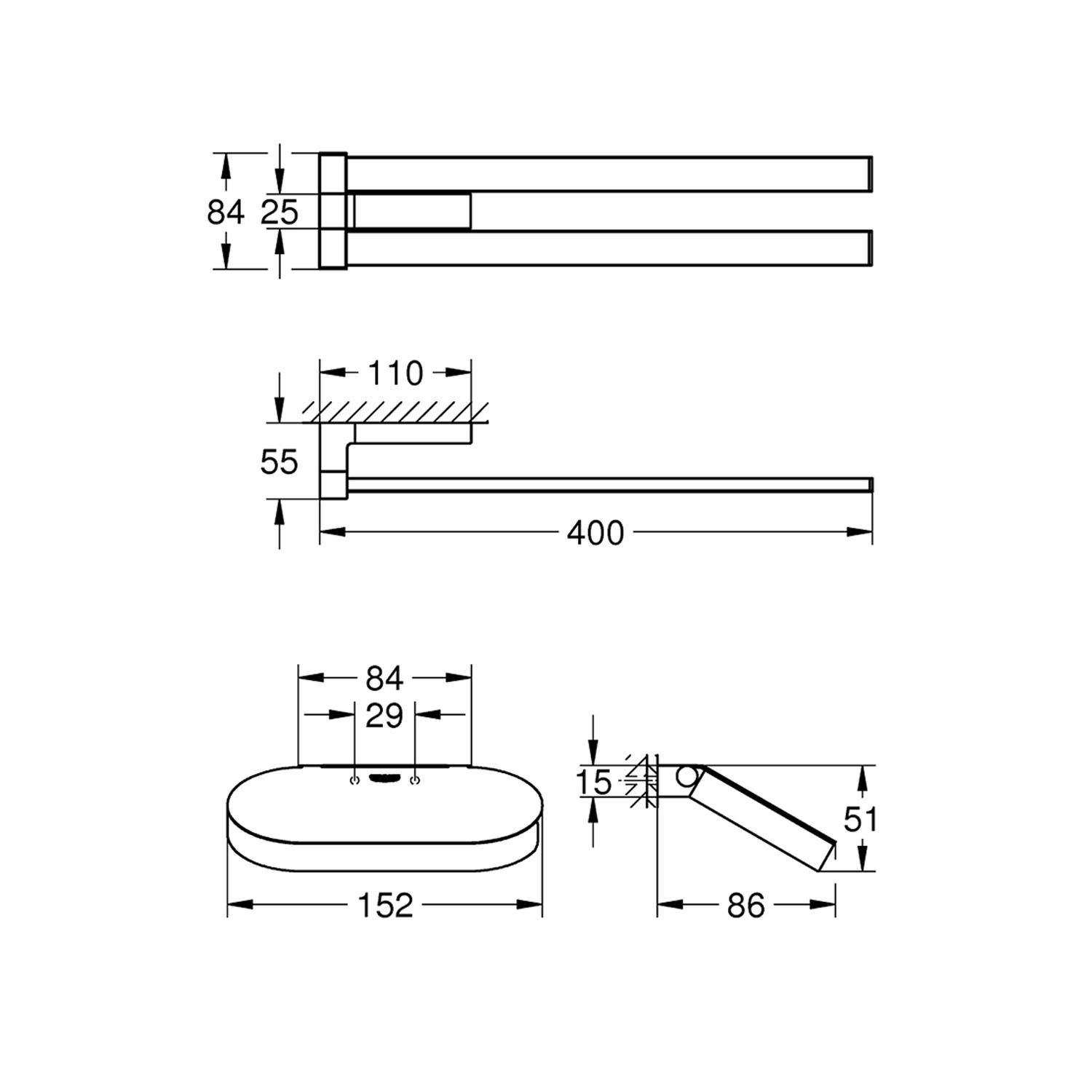 Набір аксесуарів для ванної Grohe Selection 4076800041069000 Хром (82803) - фото 2