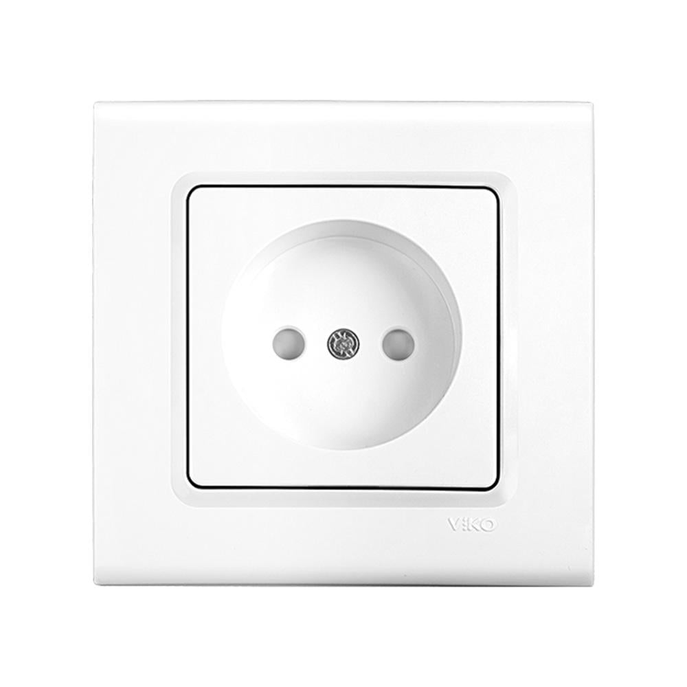 Розетка VIKO Linnera без заземления со шторками Белый (21269-е)