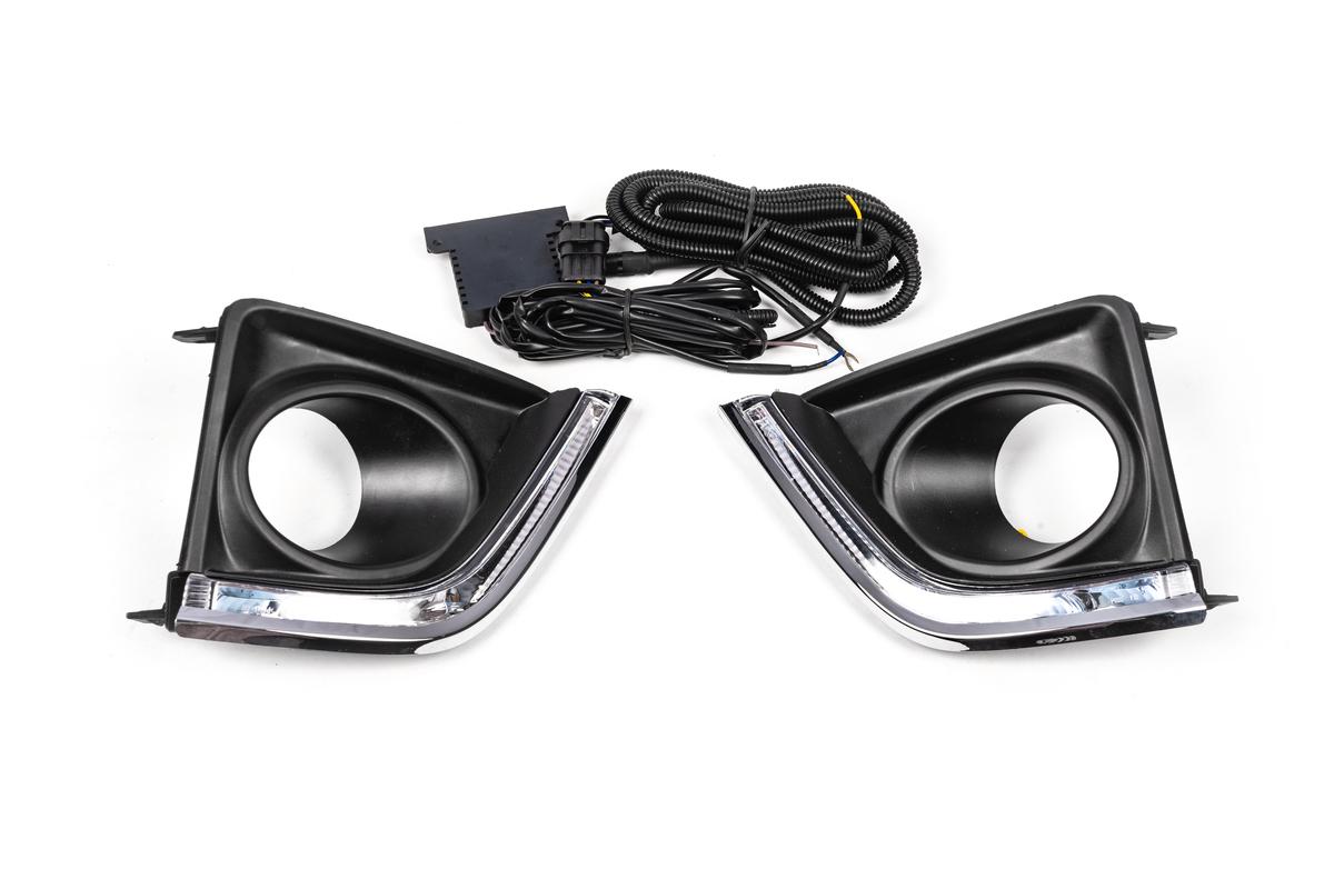 Вставки LED под противотуманки 2013-2017 GPlast для Toyota Corolla 2013-2019 гг. abs-пластик Черный