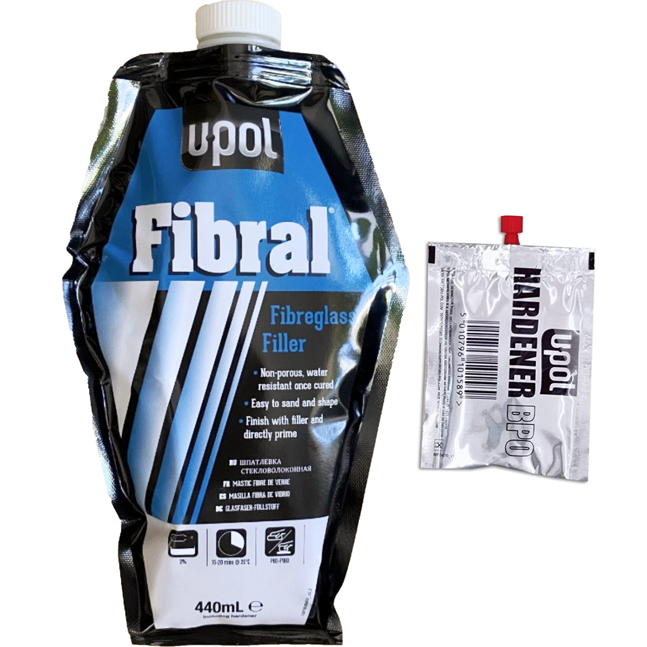 Шпаклевка со стекловолокном U-Pol Fibral 440 мл