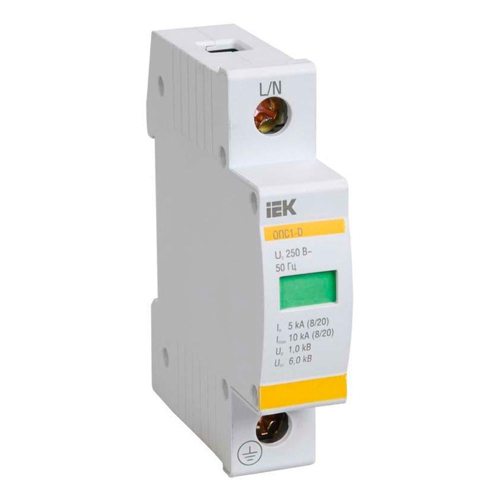 Обмежувач імпульсних перенапруг IEK OPS1-D 1P In 5kA Un 230В Im 10kA MOP20-1-D УЗІП (28145516)