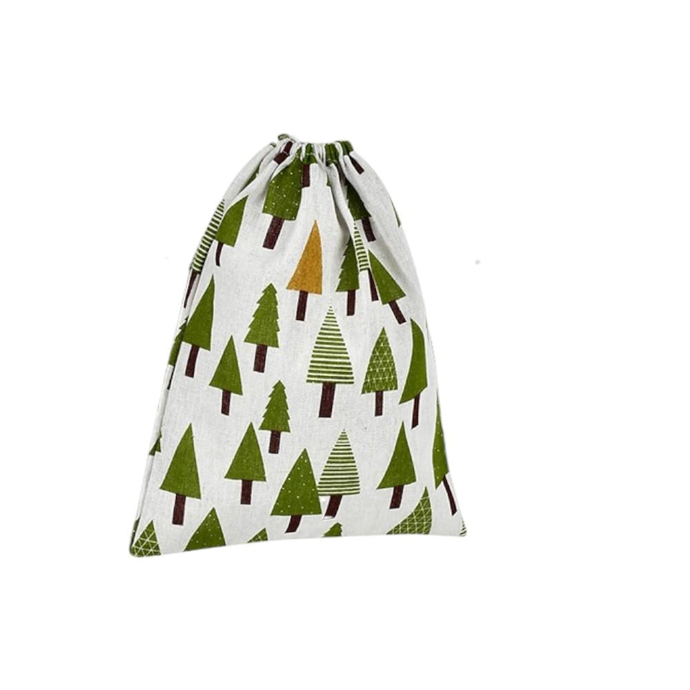 Мешочек для продуктов Stenson Елки Эко 25х31 см Белый с зеленым (WW02845)