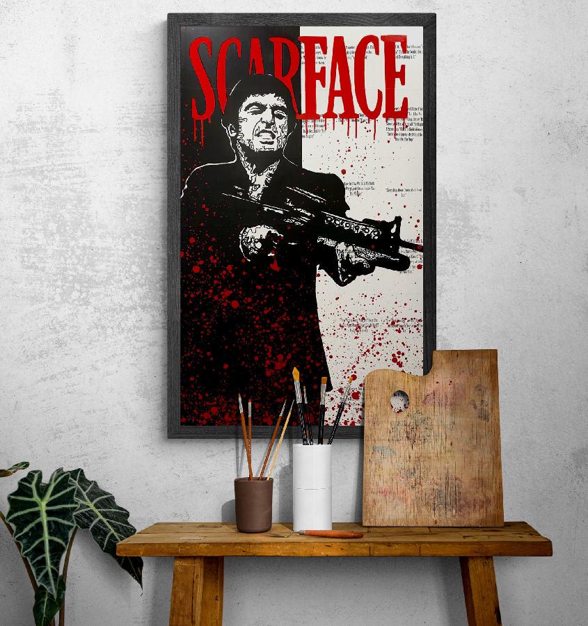 Картина на холсте HolstPrint Лицо со шрамом 50х100 см