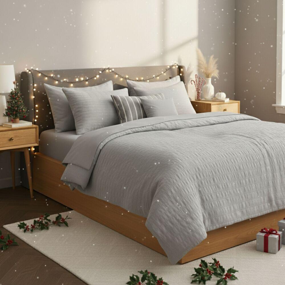 Комплект постельного белья евро IDEIA Cloud Dream жатка подарочная упаковка Серый/Бежевый (27070) - фото 1