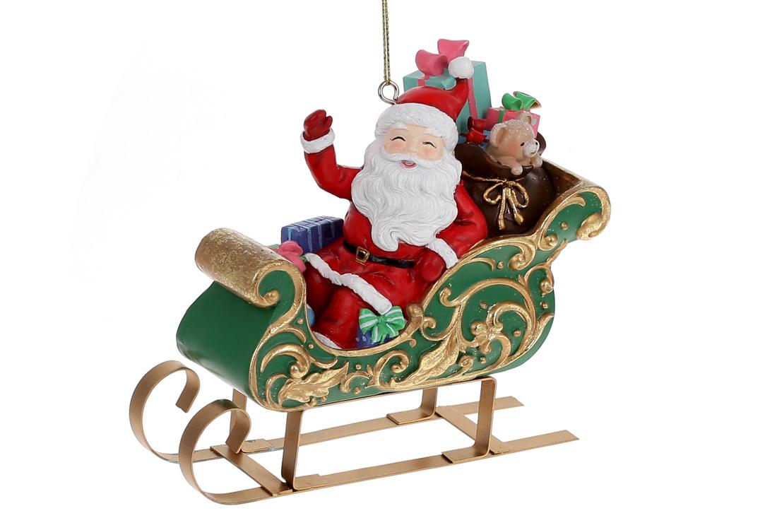 Фигурка-подвеска BonaDi Санта в санях (838-357)