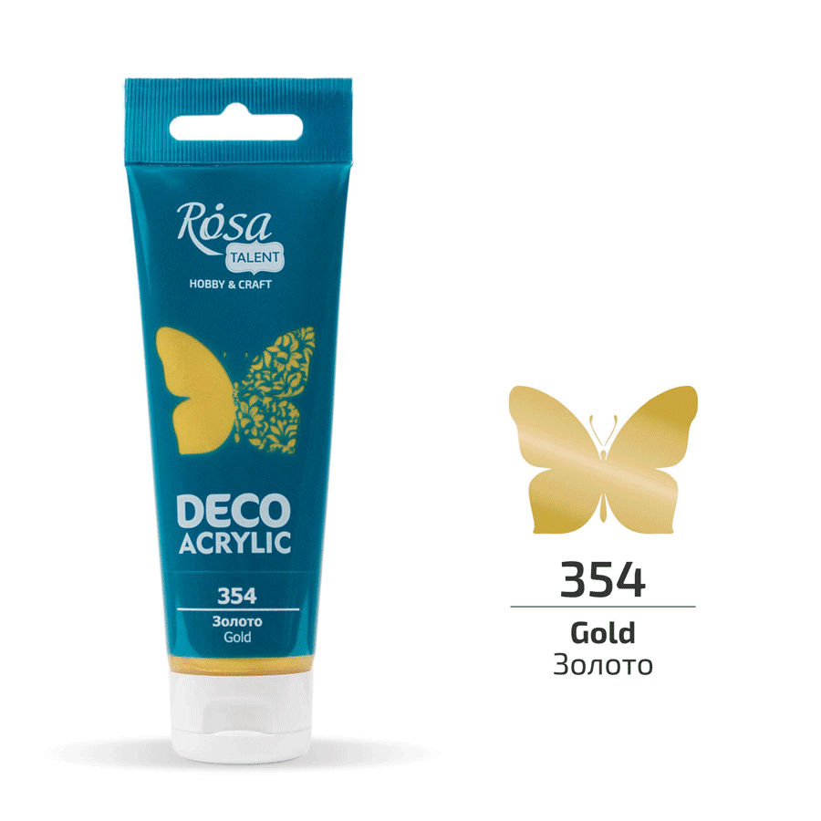 Акриловая краска ROSA Talent 322354 4 шт. 75 мл Золотой металлик/354 (4823098501428)