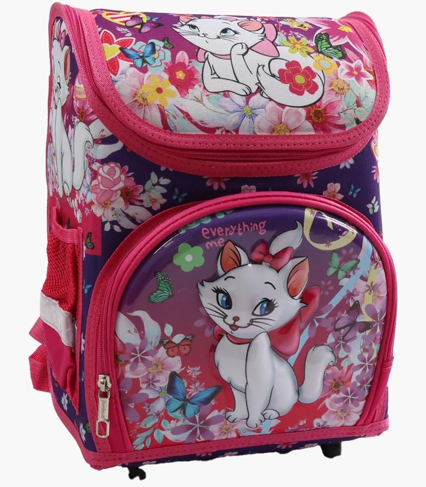 Школьный рюкзак Котик для девочки в 1 класс 35 см Розовый (28443950)