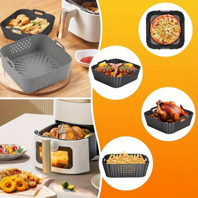 Форма силиконовая для аэрогриля мультипечи ребриста 20,5 см Серый (REN-22SE) - фото 4