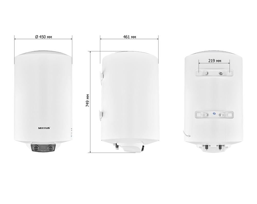 Водонагреватель MIXXUS EWH-08080 ROUND DRY цилиндр накопительный 80 л сухой тен 2kW (WH0609) - фото 2 Водонагреватель MIXXUS EWH-08080 ROUND DRY цилиндр накопительный 80 л сухой тен 2kW (WH0609) - фото 2