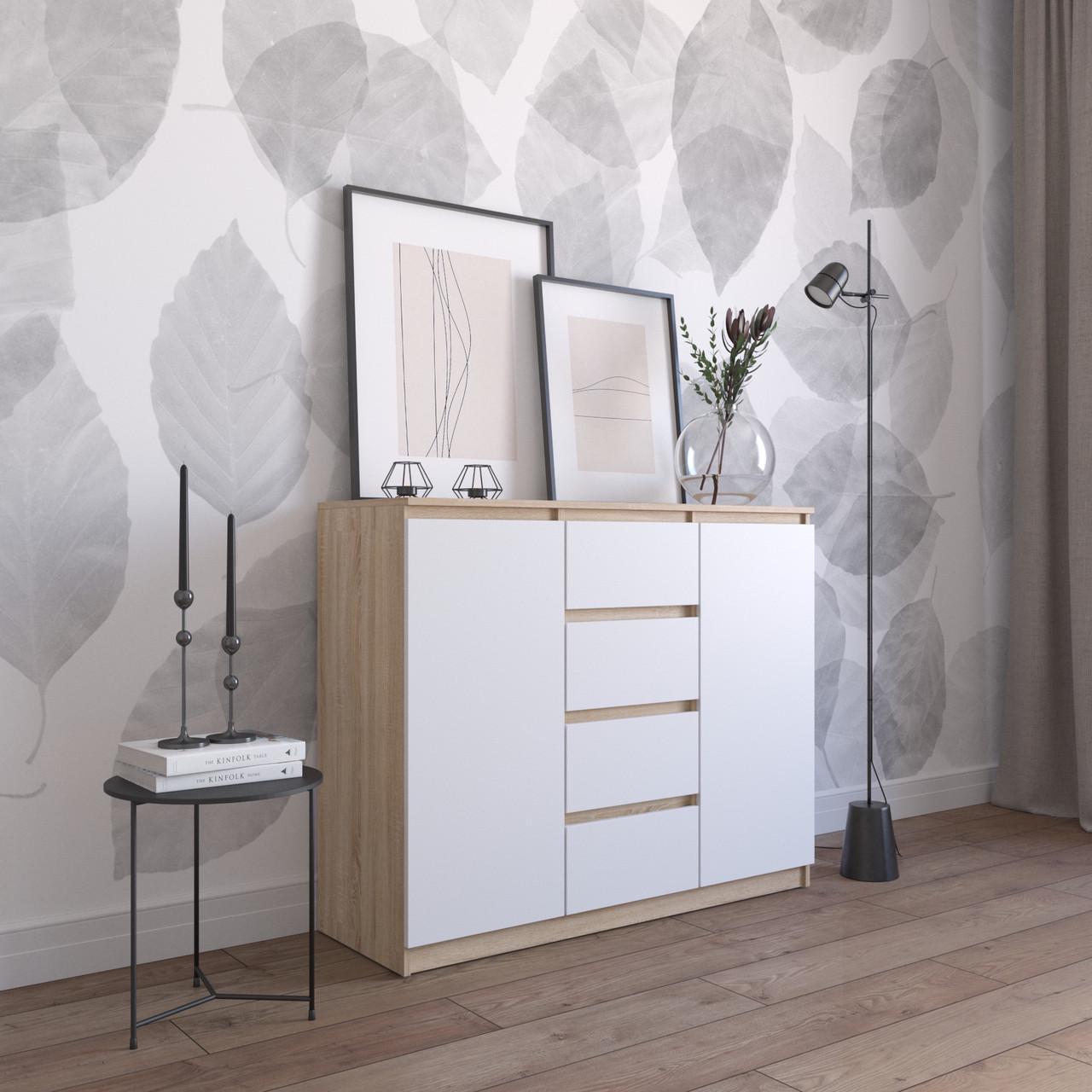 Комод VAYS 120х40х98 см Дуб сонома/Белый (30713776)