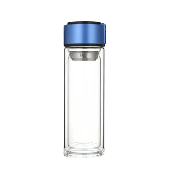 Термос для напитков YIWU с двойными стенками и ситечком 300 мл Синий (147-107-HP-14-39BL)