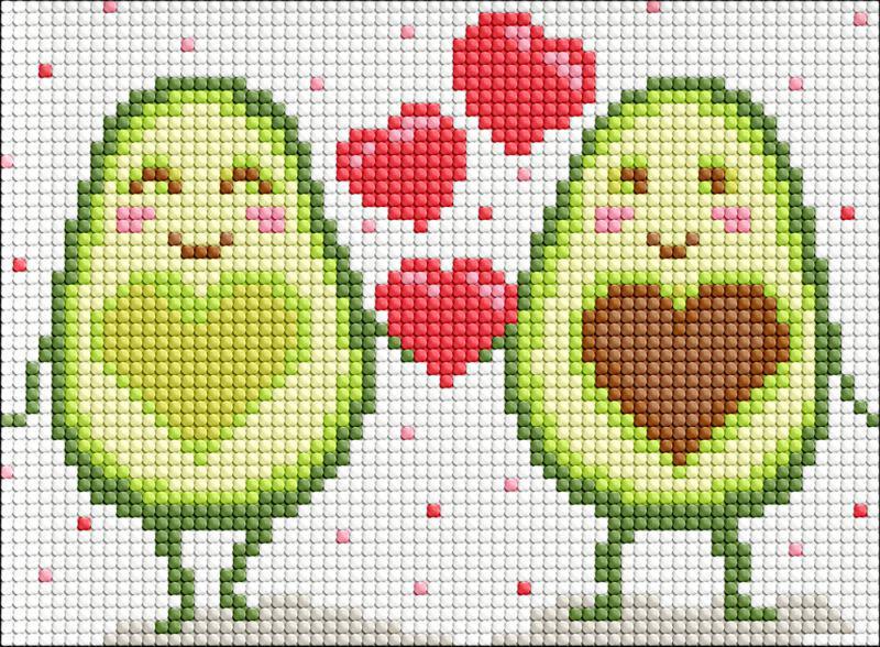 Алмазная мозаика Идейка Влюбленные половинки с голограммными стразами AB 15х20 см (Id-AMM1010)