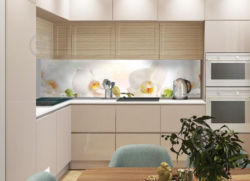 Наклейки кухонный фартук Zatarga Белая орхидея 650х2500 мм (Z180098/1)