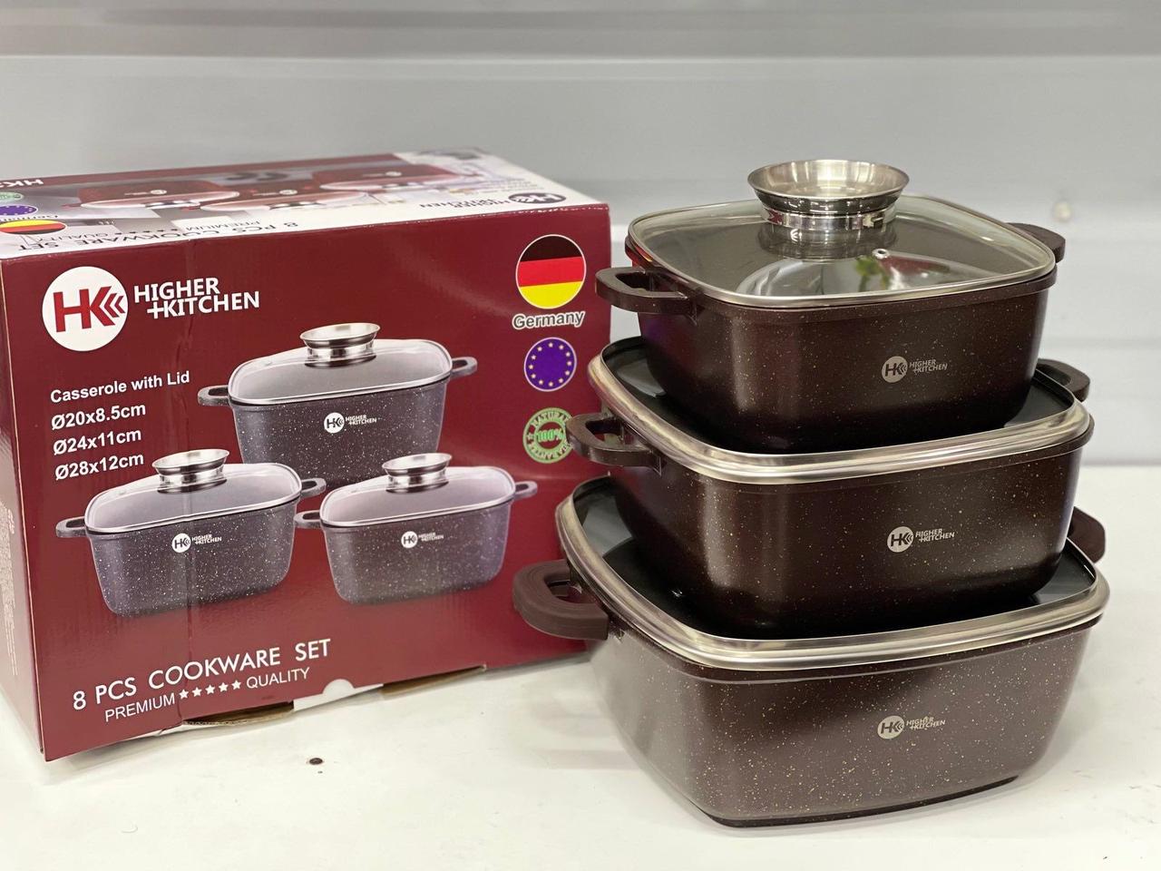 Набір каструль Higher Kitchen із гранітним антипригарним покриттям Набір каструль Higher Kitchen із гранітним антипригарним покриттям