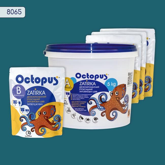 Фуга двухкомпонентная эпоксидная для плитки и мозаики Octopus 5 кг 8065 (8065-5)