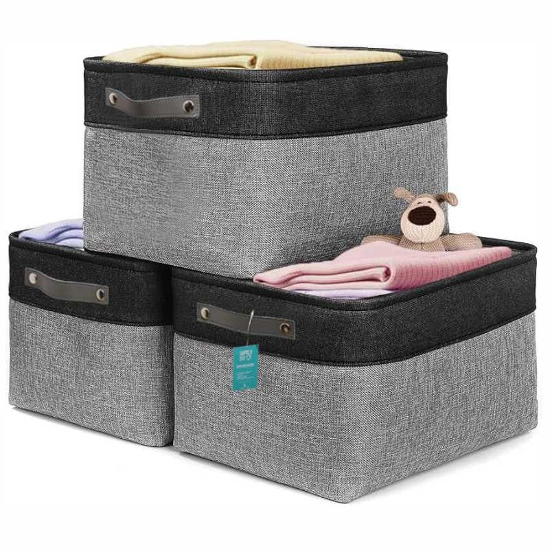 Набор корзин-органайзеров Lovely Svi 3 шт. 38x28x24 см Серо-черный