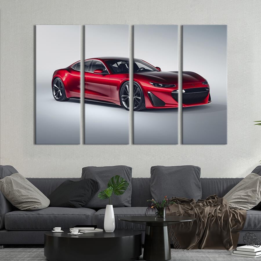 Картина на холсте Шикарный красный гиперкар Drako Dragon 149x93 см (1257-41)