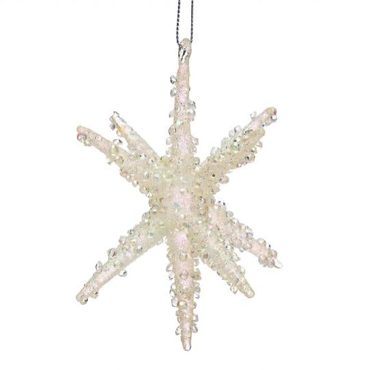 Ялинкова іграшка Об'ємна зірка в намистинах (079NB) Ялинкова іграшка Об'ємна зірка в намистинах (079NB)