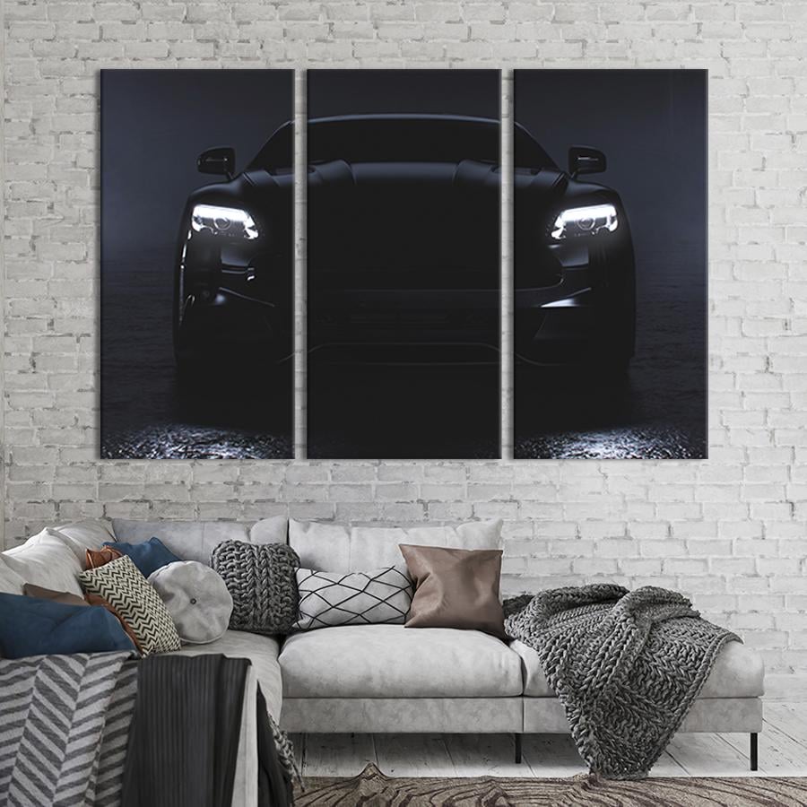 Модульная картина триптих Красивый чёрный суперкар 156x100 см (114-31)