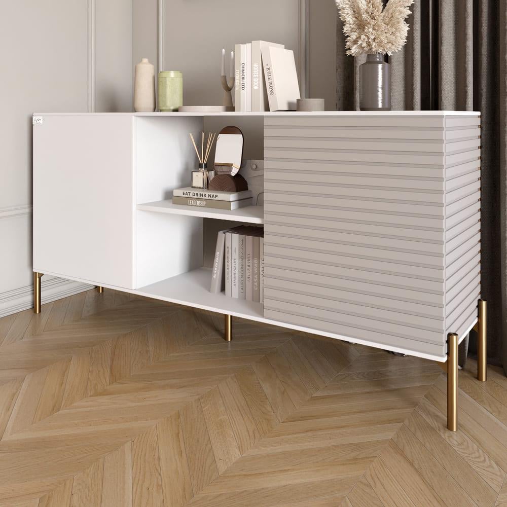 Комод открытый Lion Грей на золотых металлических ножках Нимфея Альба/Кашемир (000-000-2018) - фото 1 Комод открытый Lion Грей на золотых металлических ножках Нимфея Альба/Кашемир (000-000-2018) - фото 1