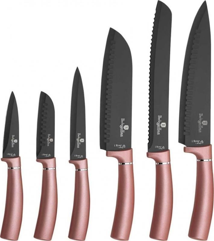Набір кухонних ножів Berlinger Haus I-Rose з алмазним покриттям 6 шт. (BH-2513)