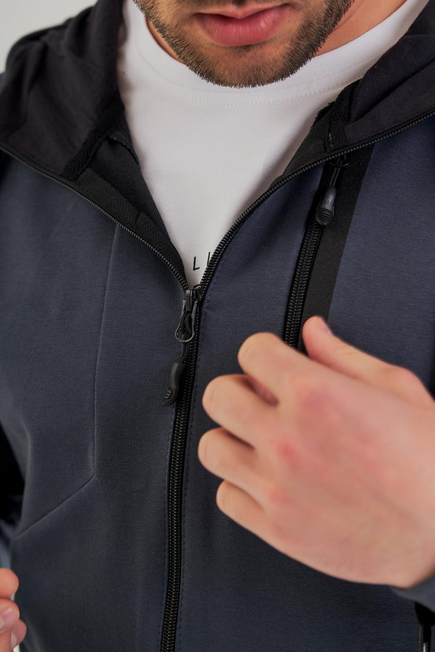 Костюм мужской спортивный М107.2 худи на замке/джогеры XL Синий (801-1-63) - фото 3