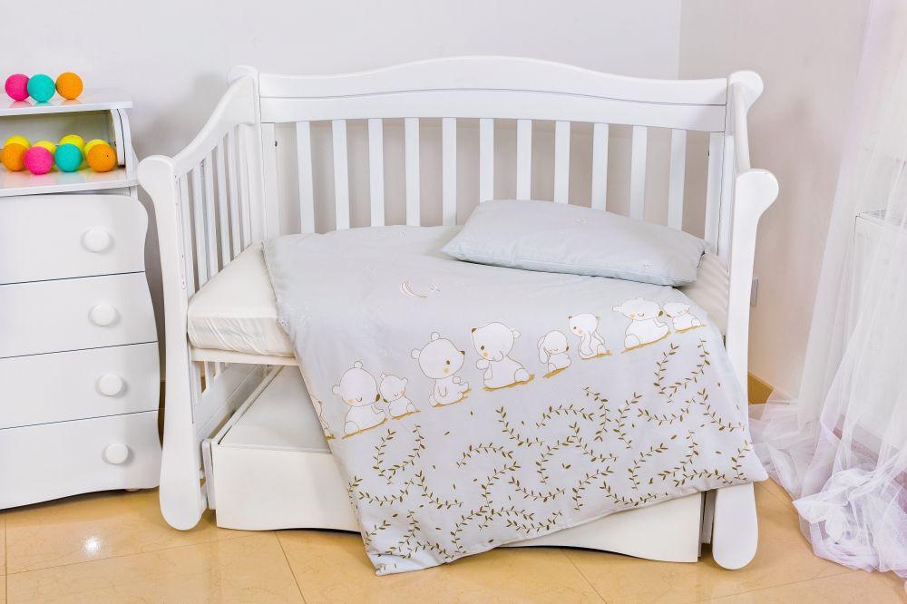Комплект постельного белья детский Twins Sweet Umka 3 элемента Серый