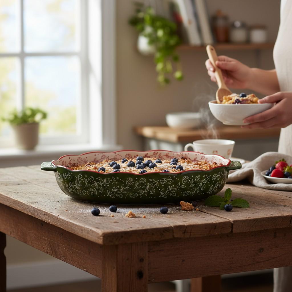 Форма для запекания в духовке фарфоровая овальная Vintage с ручками 2,5 л 36х25х6,5 см Зеленый (HM05-04) - фото 2 Форма для запекания в духовке фарфоровая овальная Vintage с ручками 2,5 л 36х25х6,5 см Зеленый (HM05-04) - фото 2