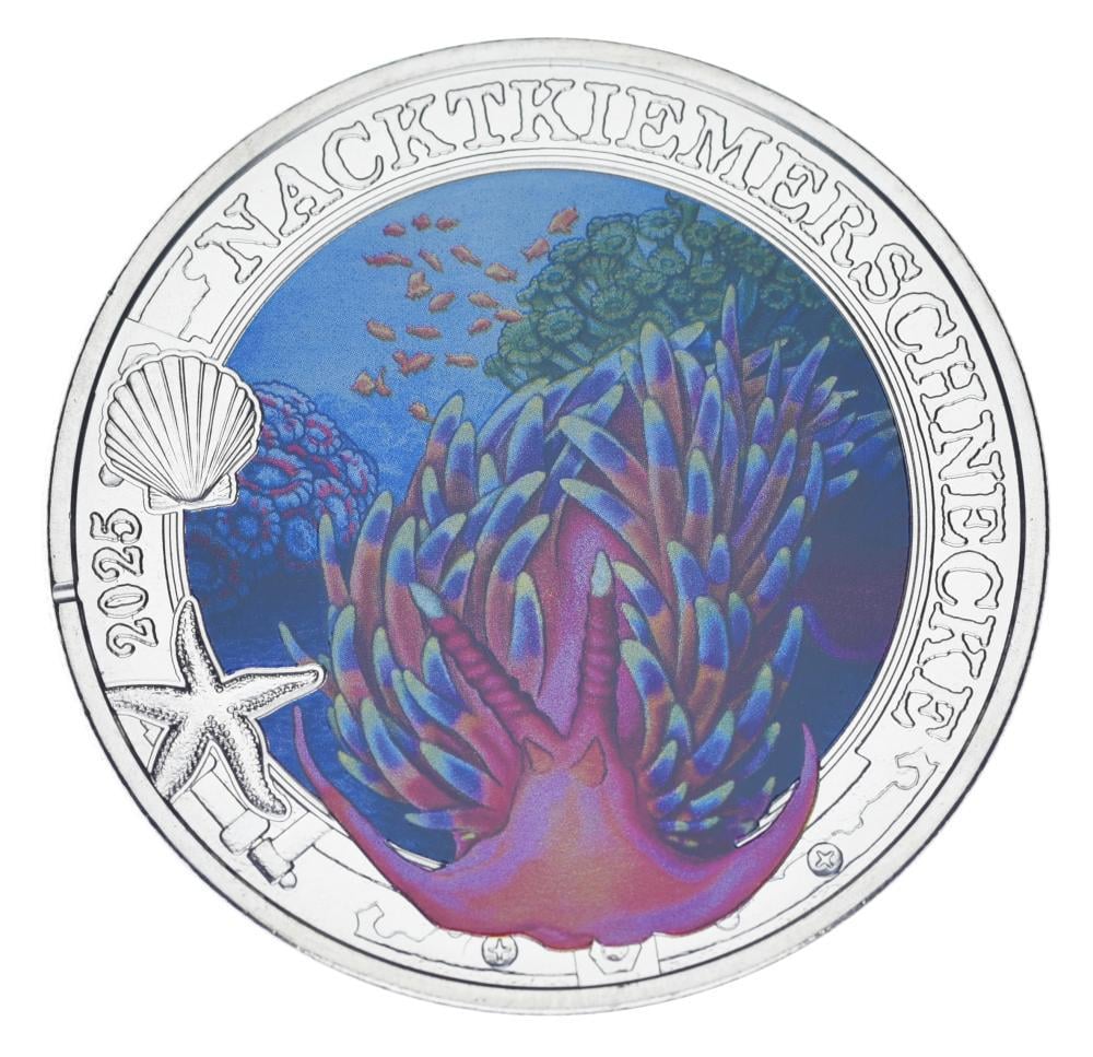 Коллекционные монеты Австрия 3 евро 2025 UNC Морские обитатели (М22813)