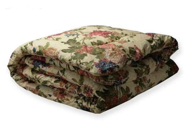 Одеяло из овечьей шерсти евро Лери Макс Бежевые цветы