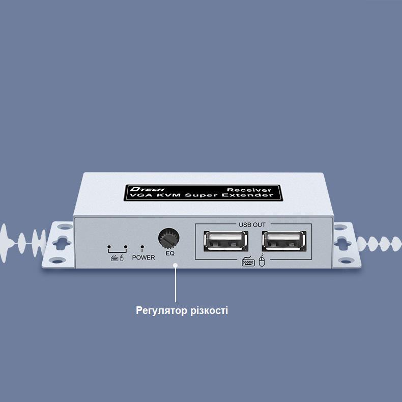 Экстендер Dtech DT-7044 2nd VGA KVM 100 м (1480450669) - фото 2