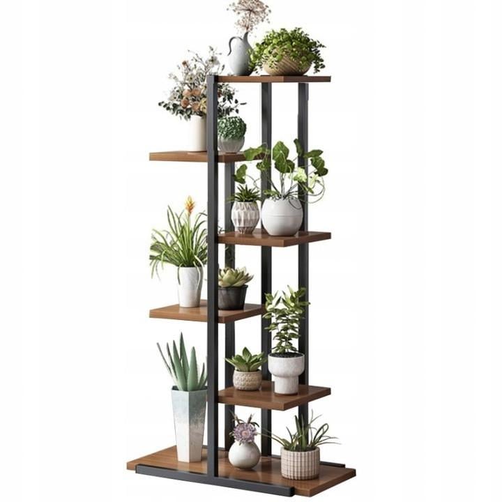 Стійка-клумба для рослин металева SZ16CZ 113 см 6-рівнева Темно-коричневий (2635727529)