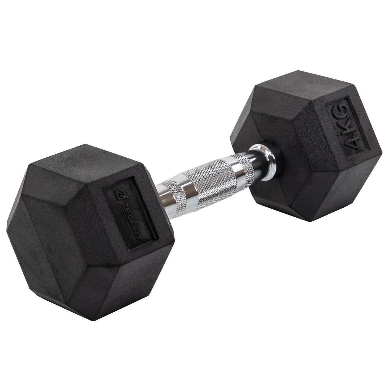 Гантель цельная Zelart TA-5159-4 шестигранная гексагональная обрезиненная 4 кг (2532859858) - фото 1 Гантель цельная Zelart TA-5159-4 шестигранная гексагональная обрезиненная 4 кг (2532859858) - фото 1