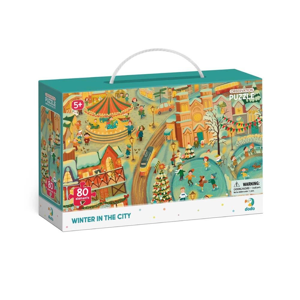 Пазл обсервационный DoDo Зима в городе 80 элементов в коробке (111799)