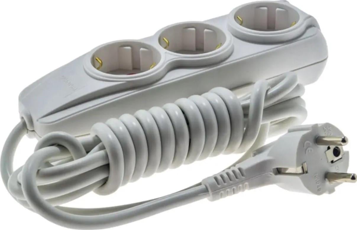 Удлинитель сетевой Quantum Bestline 3 поста с заземлением, 2м, белый - фото 2