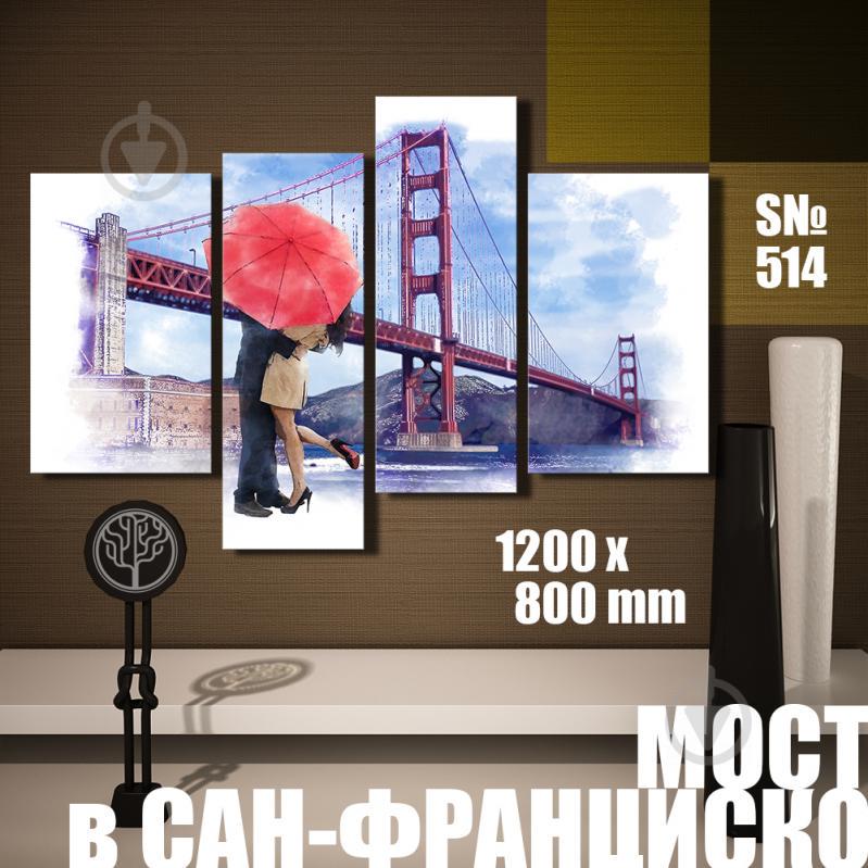 Модульная картина Декор Карпаты мост в Сан-Франциско 120х80см (s514)