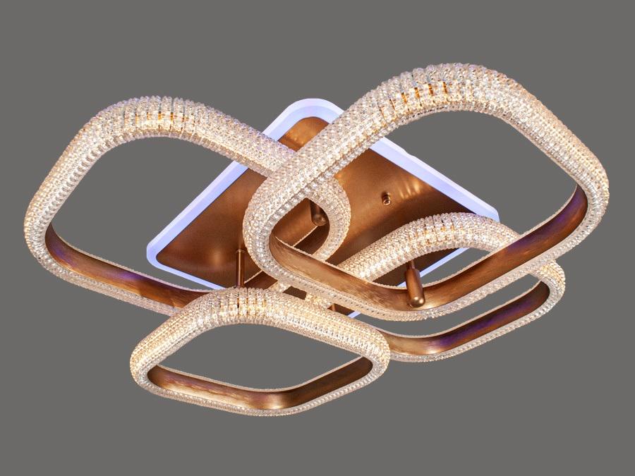 Люстра потолочная Octav с диммером и LED подсветкой 120 Вт (MX66001/4S G LED)