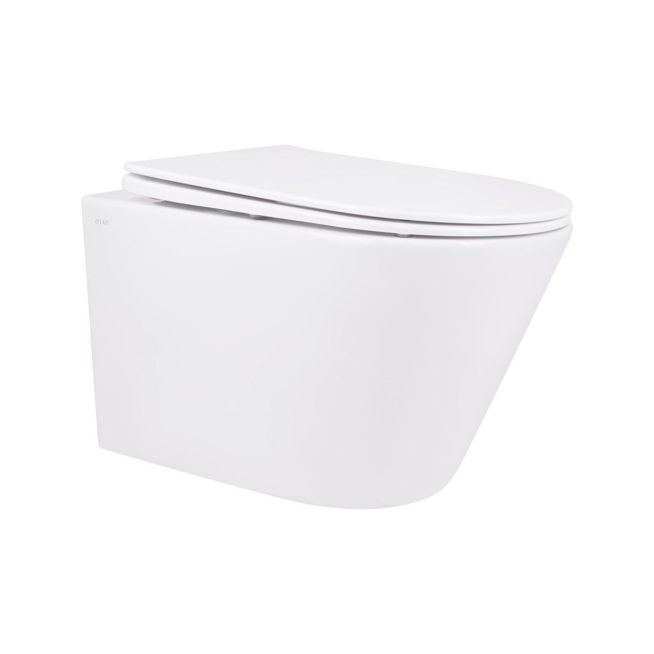 Унитаз подвесной Qtap Swan безобедочный с сиденьем Soft-close (QT16335178W)