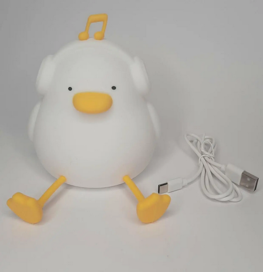 Нічник дитячий силіконовий Каченя в навушниках з таймером (YH-327-W) - фото 4 Нічник дитячий силіконовий Каченя в навушниках з таймером (YH-327-W) - фото 4