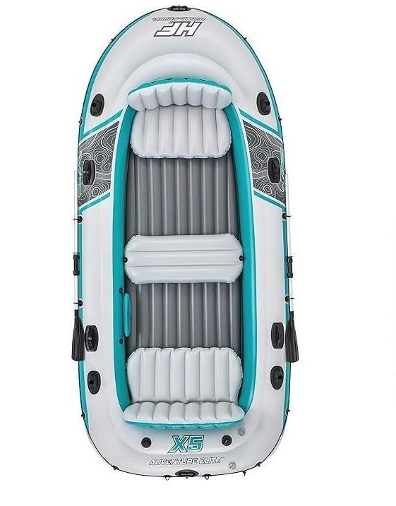 Надувная лодка для рыбалки Bestway 5 мест с 2 надувными сиденьями со спинками