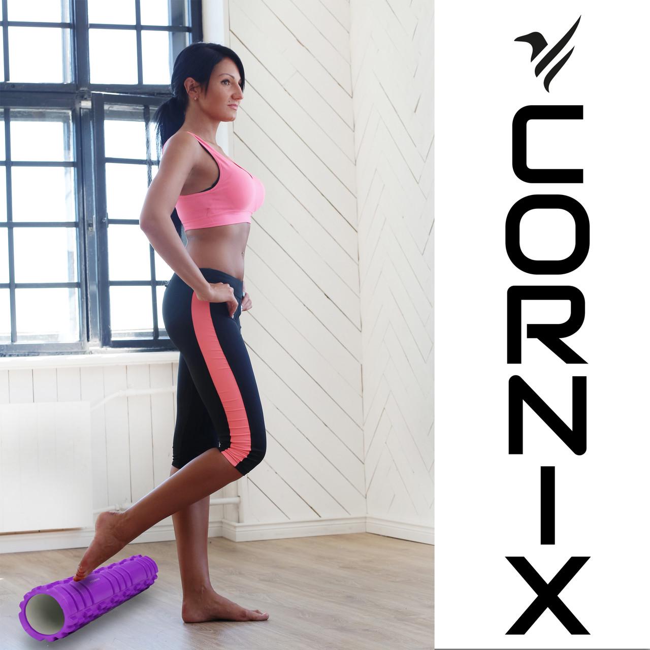 Массажный ролик Cornix EVA 45х14 см Violet (XR-0042) - фото 5