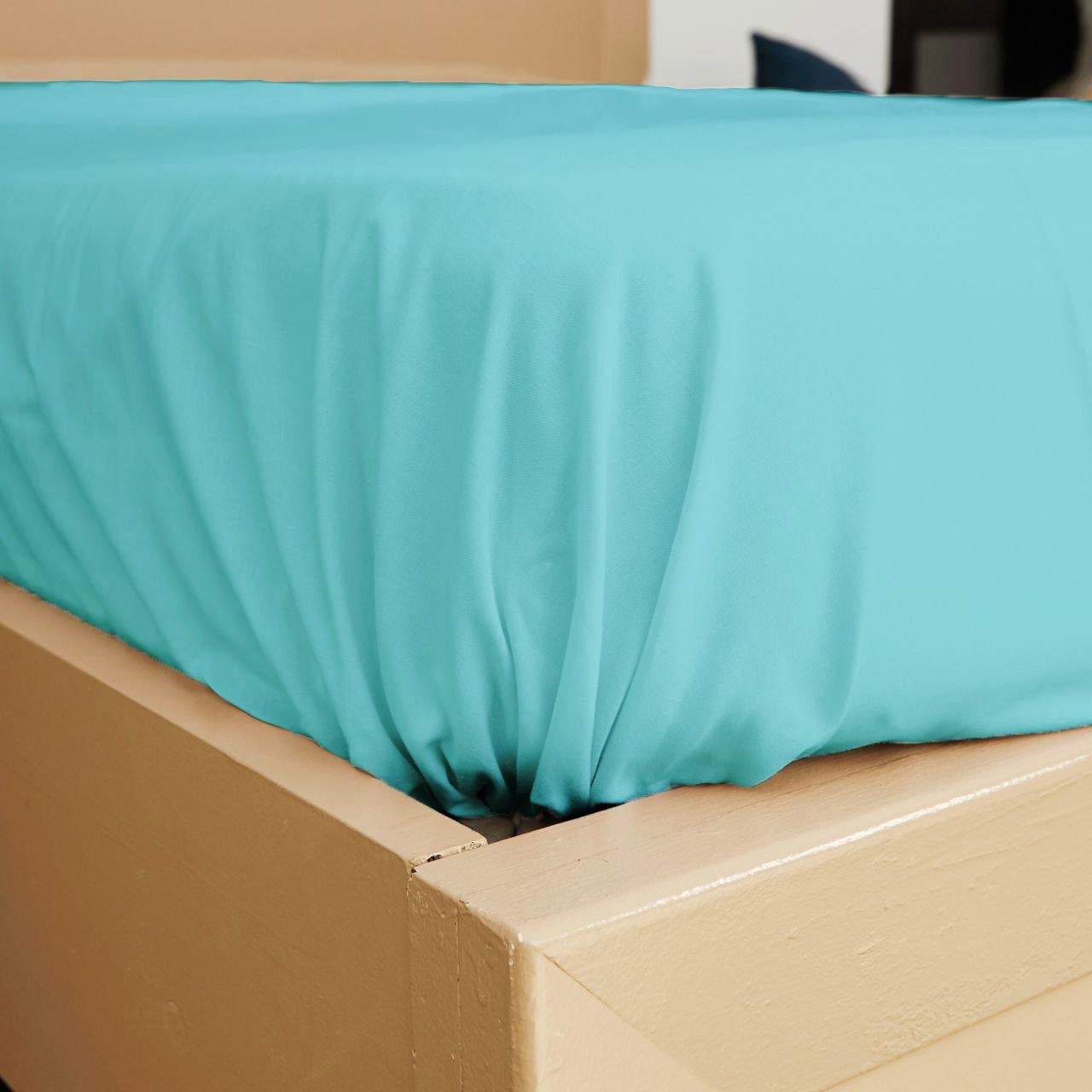 Простынь на резинке бязь 80х160х10 см Light Blue (20021041)