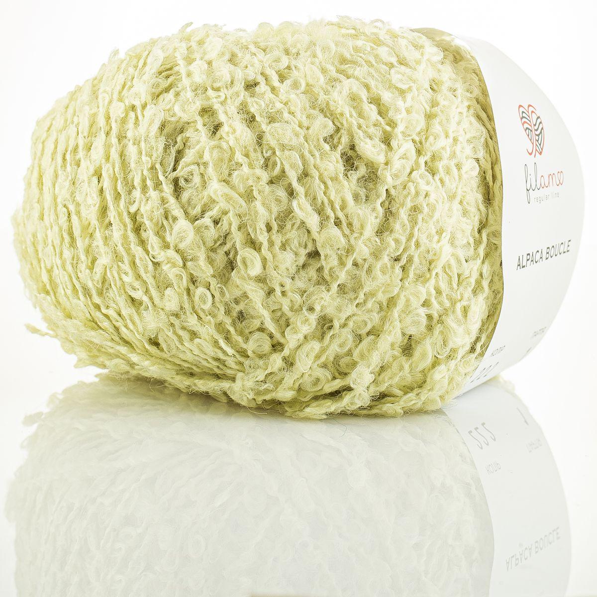 Пряжа букле Filamo Alpaca Boucle 222 светлый салат (3952)