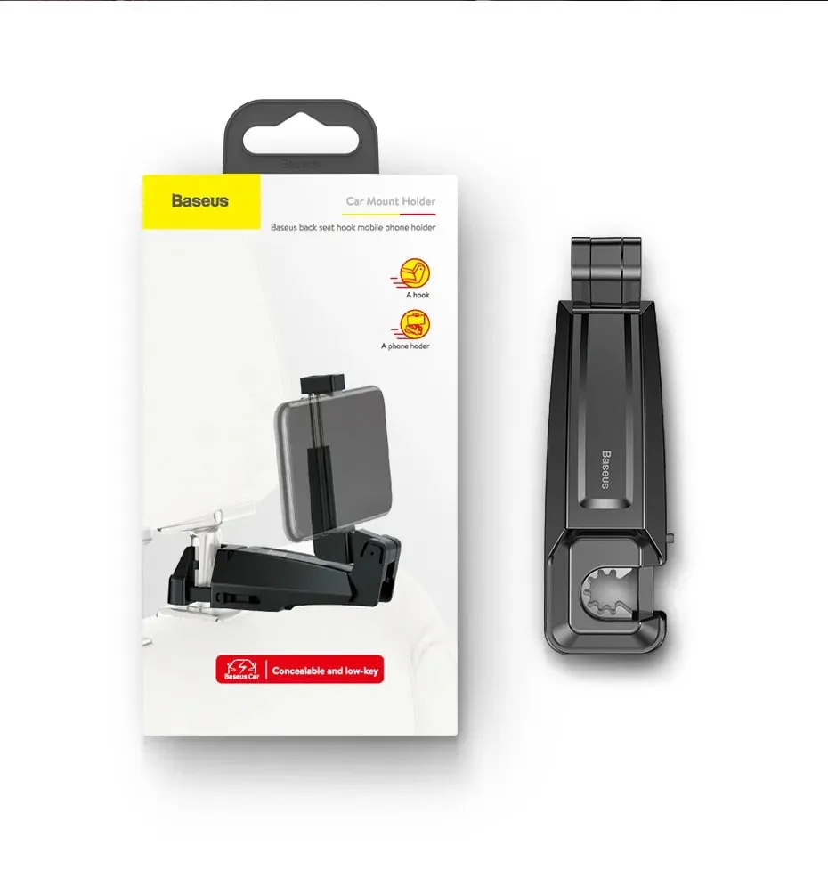 Автотримач для телефону BASEUS Backseat Vehicle Phone Holder Hook Black (SUHZ-A01)