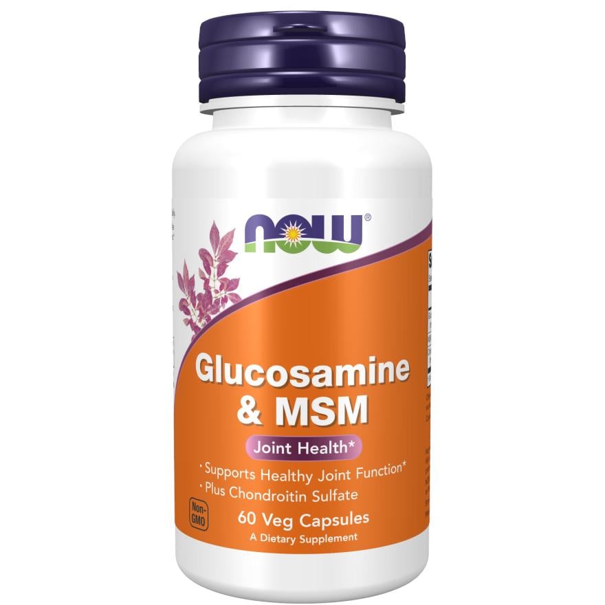 Глюкозамін з МСМ NOW Glucosamine & MSM 60 veggie capsules